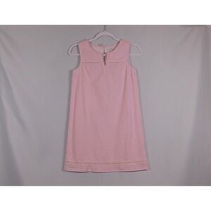 Vineyard Vines Girls Seersucker Pink/White Striped Shift Dress‎ Size 12